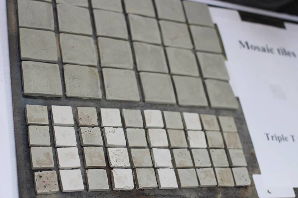 Mosaic tiles made from artificial sand at the National university of Lesotho