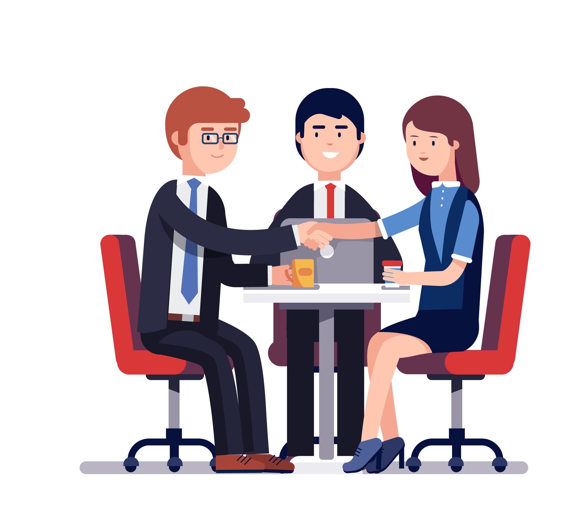 Successful business meeting or job interview