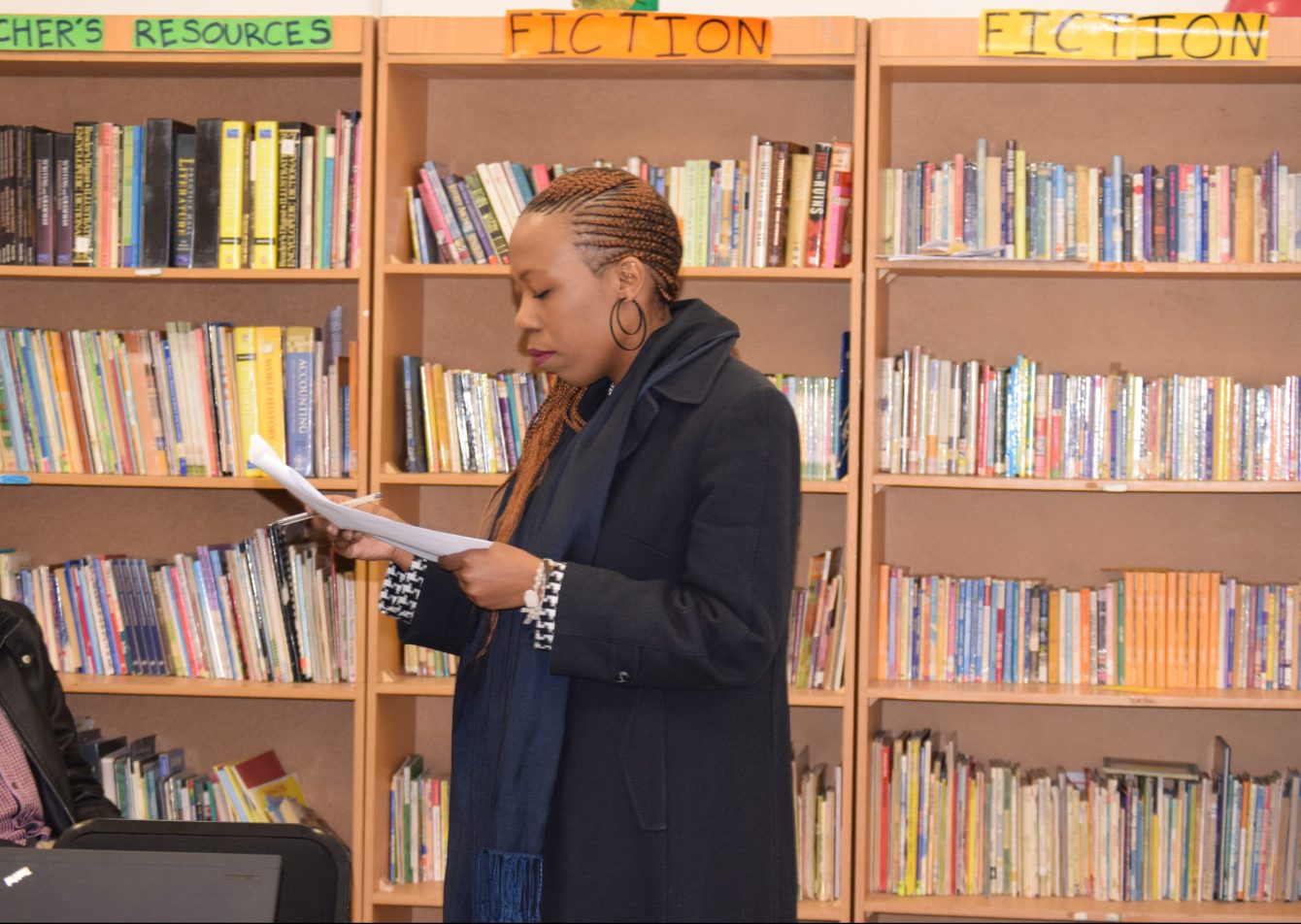 Lintle Mothetho reading her piece Lintle Mothetho reading her piece